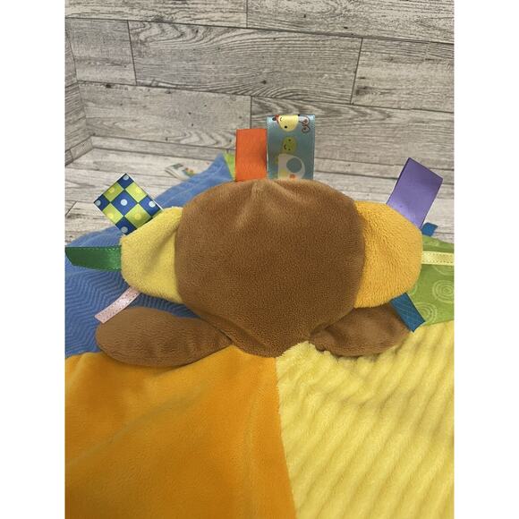 Taggies Monkey Tags Yellow Blue Green Baby Infant Lovey Security Blanket - Picture 4 of 7